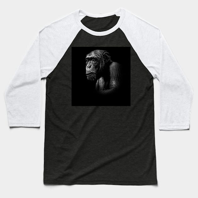 Chimpanzee Baseball T-Shirt by Guardi